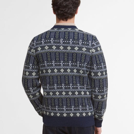Young Ideas/Henmores - Grangetown Fair Isle Crew Neck Sweater - BL53 Inky Blue - M