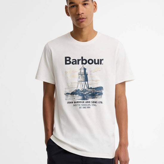Young Ideas & Henmores - Harbourside Graphic Tailored T-Shirt - WH32 Whisper White - M
