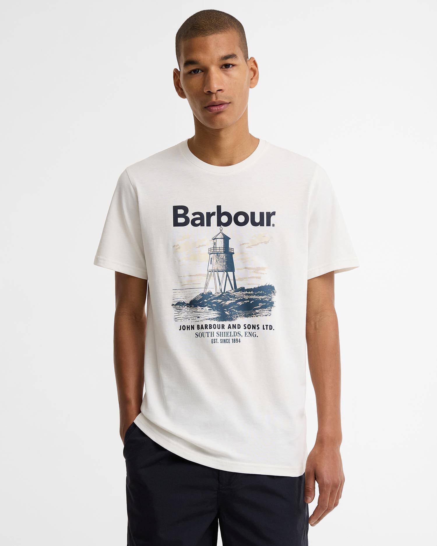 Young Ideas & Henmores - Harbourside Graphic Tailored T-Shirt - WH32 Whisper White - M
