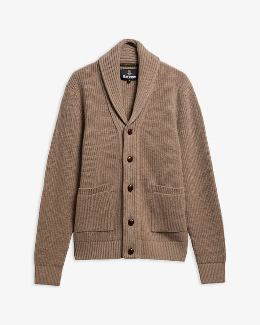 Young Ideas & Henmores -Hartland Knitted Shawl Neck Cardigan -ST51 Stone -L
