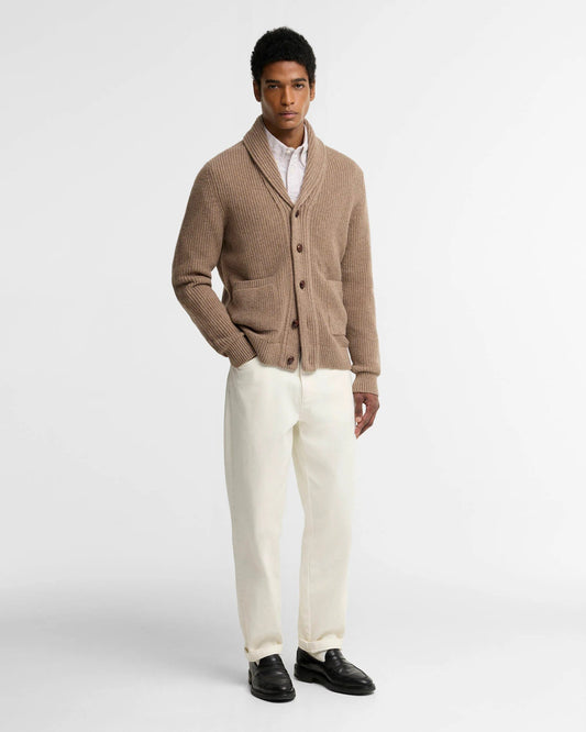 Young Ideas & Henmores -Hartland Knitted Shawl Neck Cardigan -ST51 Stone -L