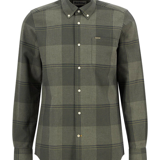Young Ideas/Henmores - Heaney Checked Tailored Shirt - OL51 Olive - M