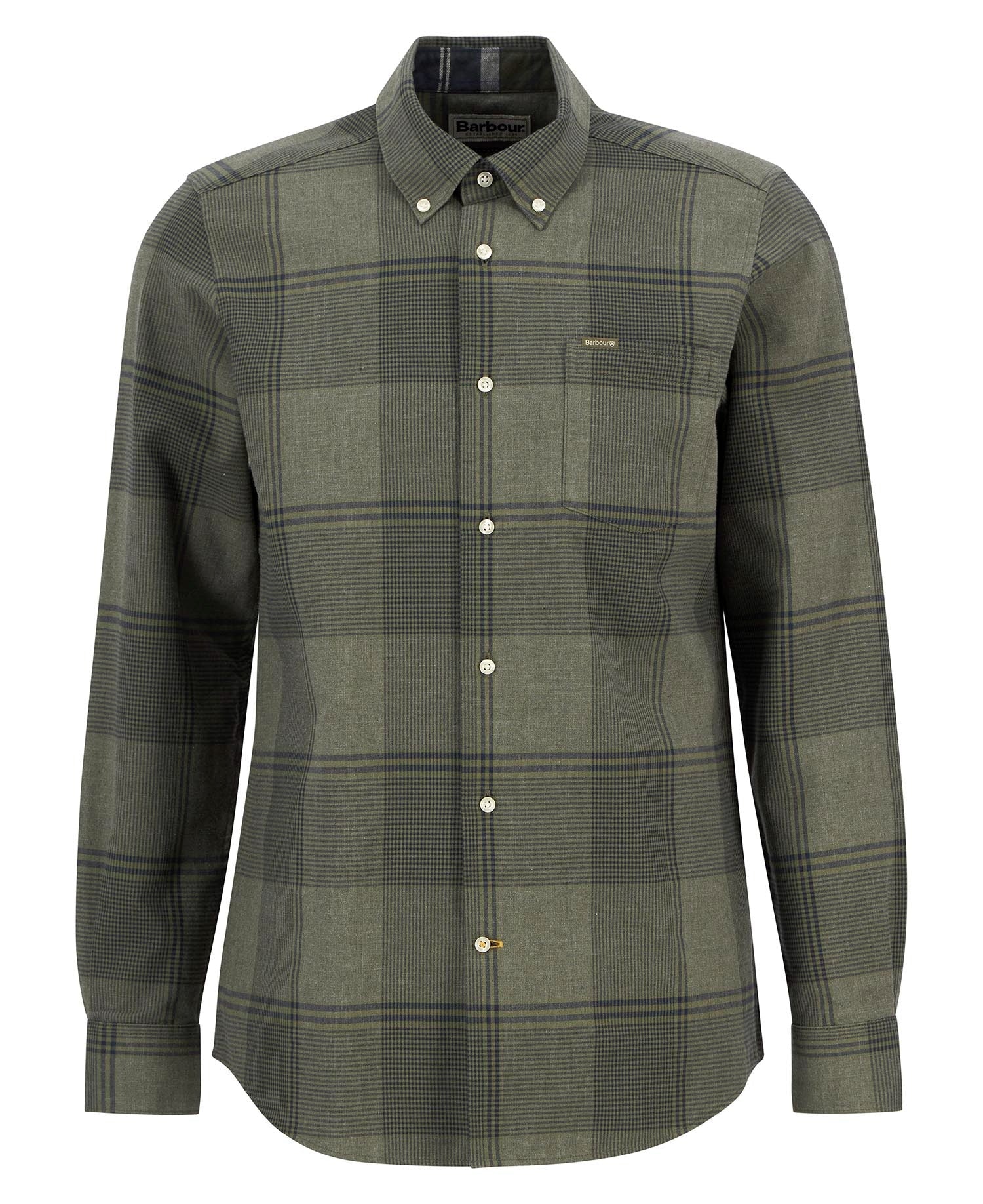 Young Ideas/Henmores - Heaney Checked Tailored Shirt - OL51 Olive - M