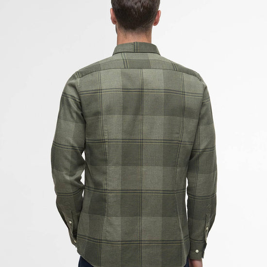 Young Ideas/Henmores - Heaney Checked Tailored Shirt - OL51 Olive - M