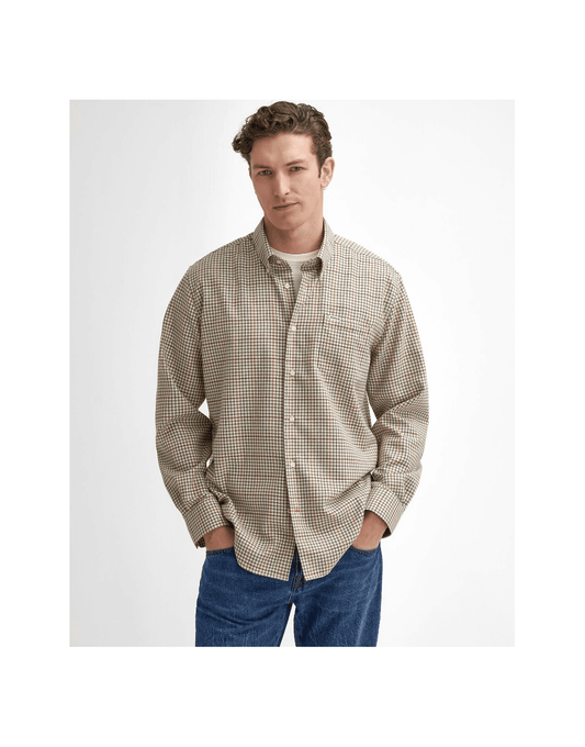 Young Ideas/Henmores - Henderson Regular Thermo Weave Checked Shirt - BE11 Ecru - M