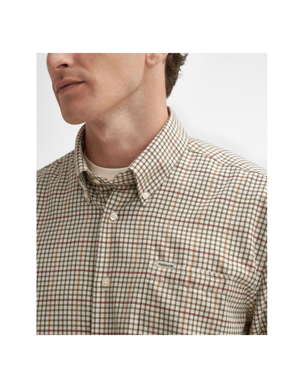 Young Ideas/Henmores - Henderson Regular Thermo Weave Checked Shirt - BE11 Ecru - M