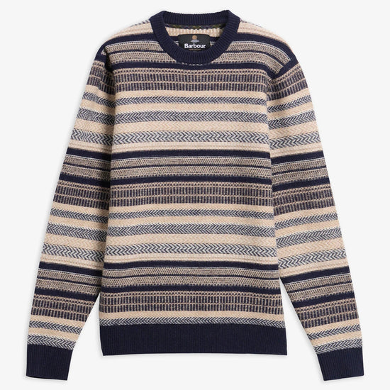 Young Ideas & Henmores -Highsted Fairisle Crew Neck Jumper -NY91 Navy -L
