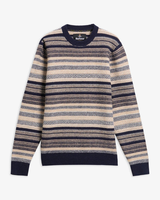 Young Ideas & Henmores -Highsted Fairisle Crew Neck Jumper -NY91 Navy -L