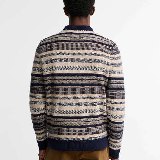 Young Ideas & Henmores -Highsted Fairisle Crew Neck Jumper -NY91 Navy -L