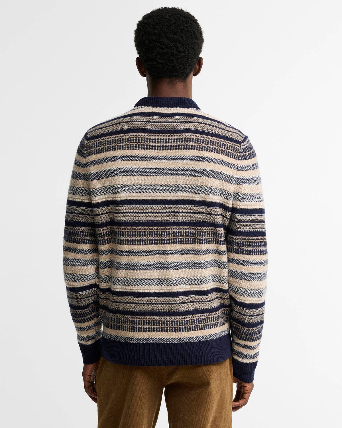Young Ideas & Henmores -Highsted Fairisle Crew Neck Jumper -NY91 Navy -L