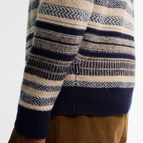 Young Ideas & Henmores -Highsted Fairisle Crew Neck Jumper -NY91 Navy -L