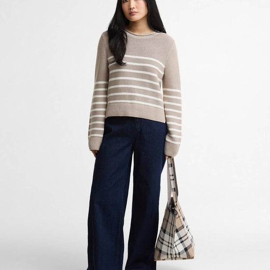 Young Ideas & Henmores - Hinton Knitted Jumper - ST55 Light Sand Stripe - 8