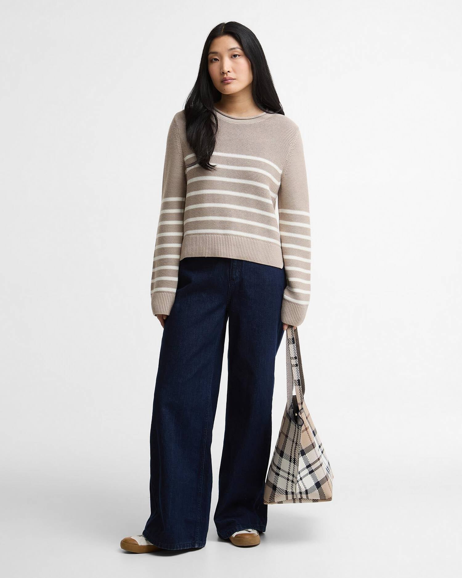 Young Ideas & Henmores - Hinton Knitted Jumper - ST55 Light Sand Stripe - 8