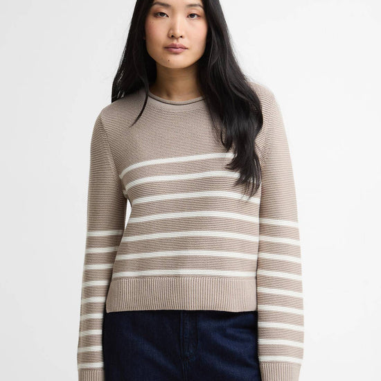Young Ideas & Henmores - Hinton Knitted Jumper - ST55 Light Sand Stripe - 8
