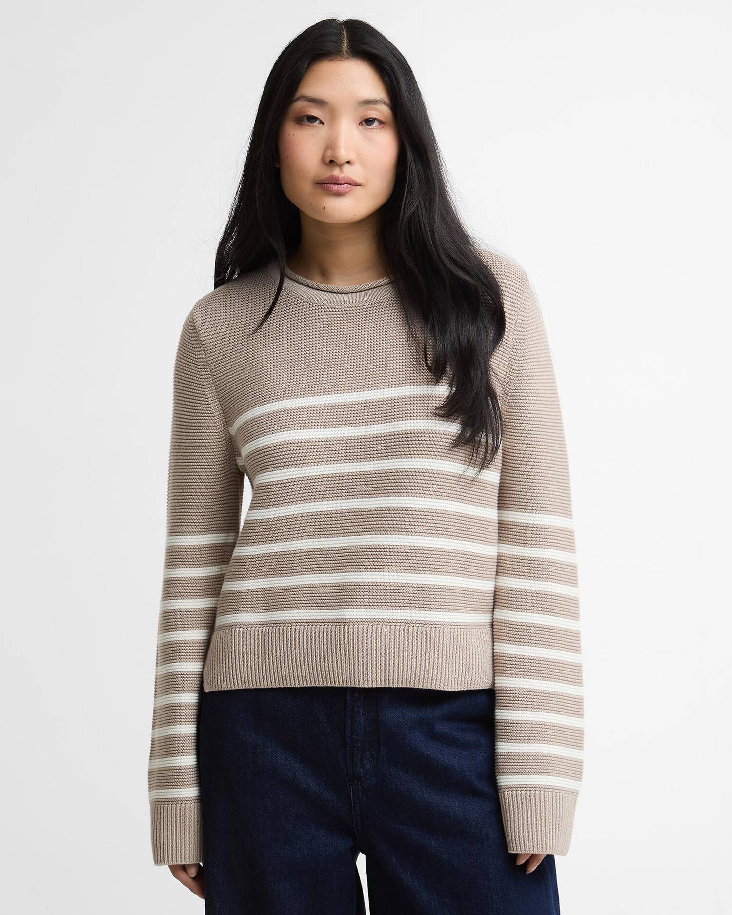 Young Ideas & Henmores - Hinton Knitted Jumper - ST55 Light Sand Stripe - 8