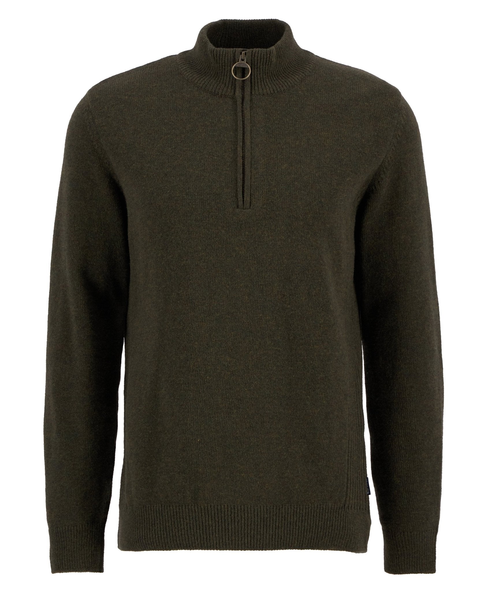 Young Ideas & Henmores -Holden Half Zip Knitted Jumper -OL91 Olive Marl -L