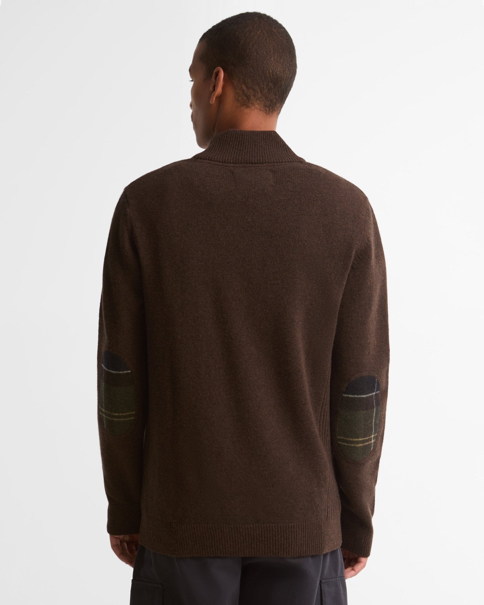 Young Ideas & Henmores -Holden Half Zip Knitted Jumper -OL91 Olive Marl -L