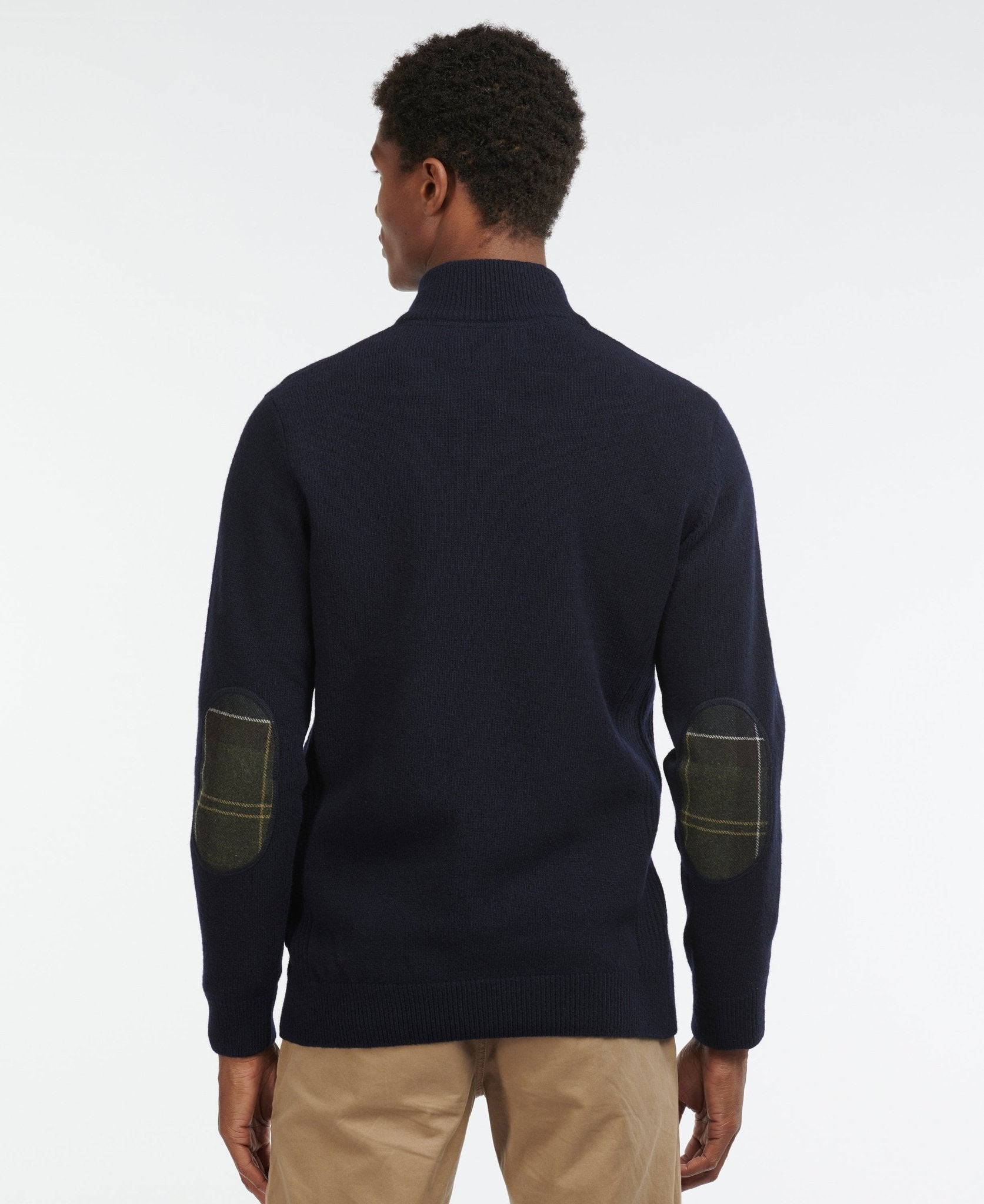 Young Ideas & Henmores -Holden Half Zip Knitted Jumper -OL91 Olive Marl -L