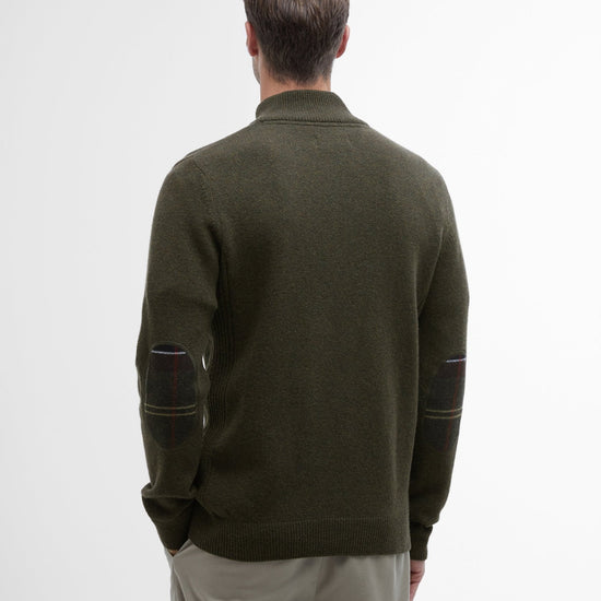 Young Ideas & Henmores -Holden Half Zip Knitted Jumper -OL91 Olive Marl -L