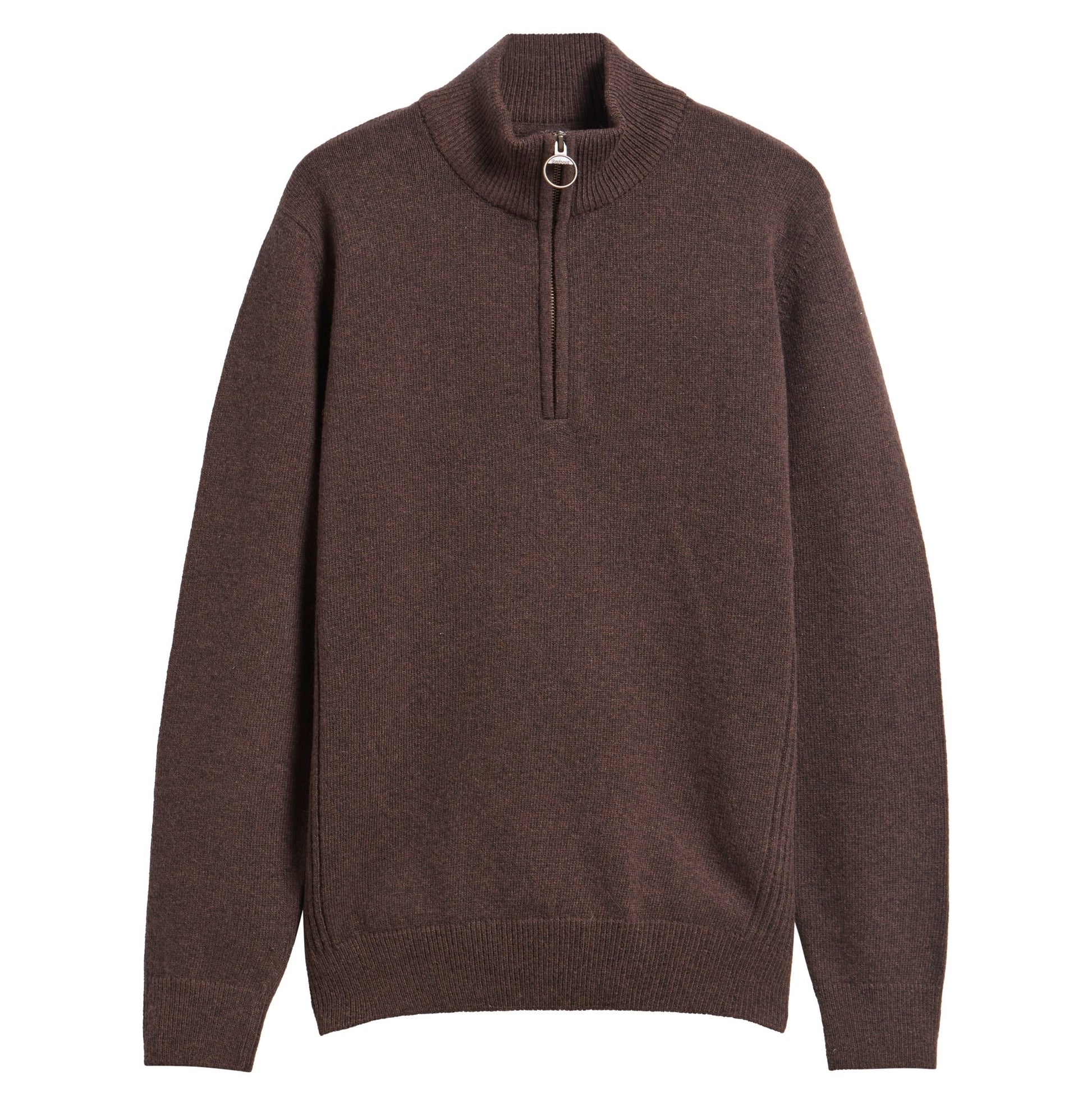 Young Ideas & Henmores -Holden Half Zip Knitted Jumper -BR17 Dark Oak -L