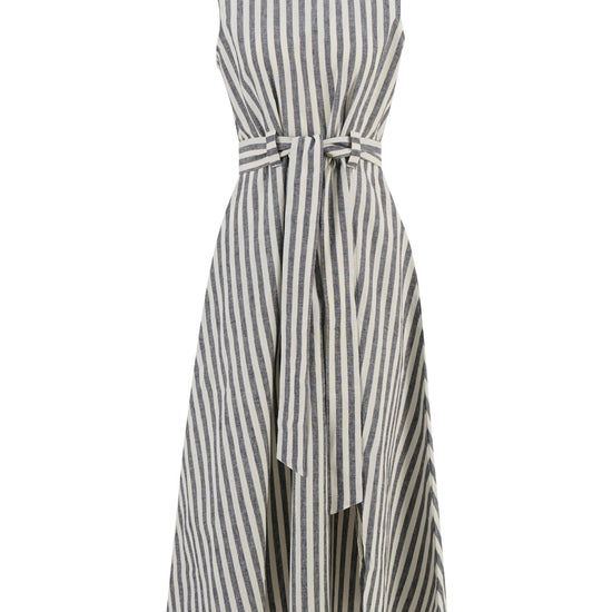 Young Ideas & Henmores - Inez Midi Dress - NY99 Dark Navy Stripe - 8