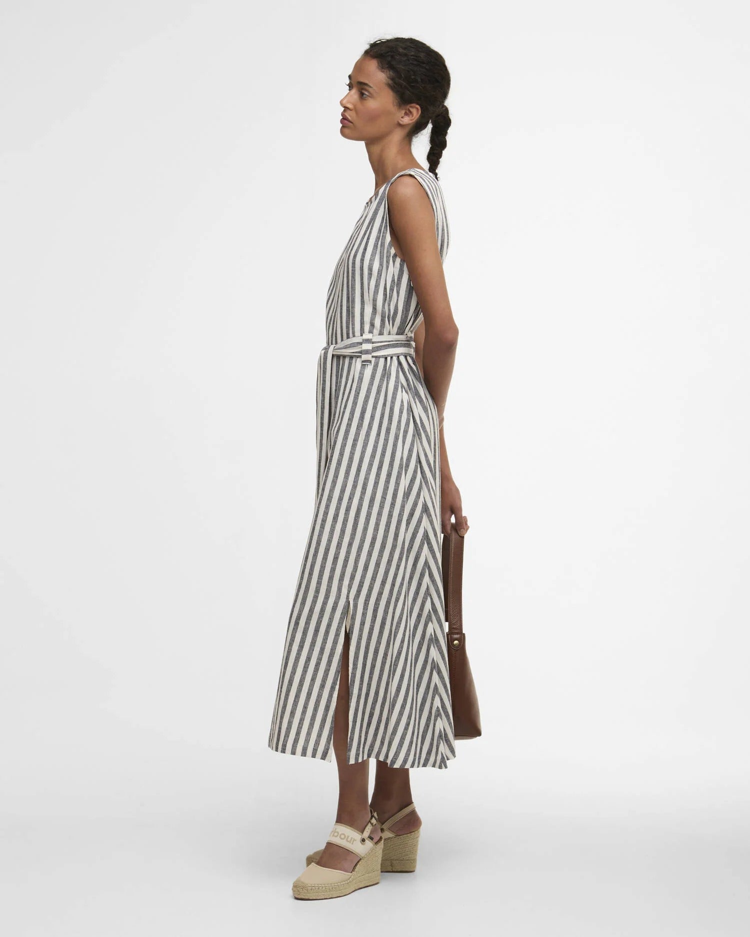 Young Ideas & Henmores - Inez Midi Dress - NY99 Dark Navy Stripe - 8