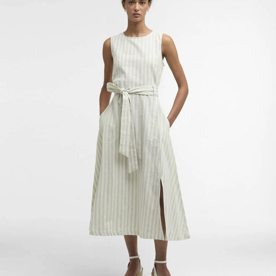 Young Ideas & Henmores - Inez Midi Dress - NY99 Dark Navy Stripe - 8