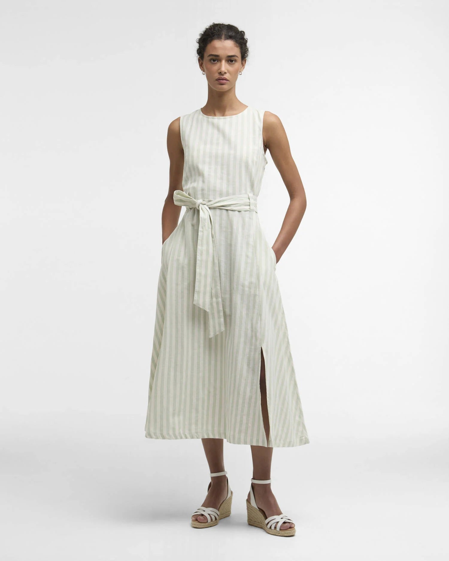 Young Ideas & Henmores - Inez Midi Dress - NY99 Dark Navy Stripe - 8