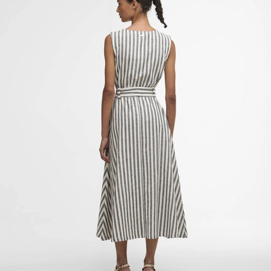 Young Ideas & Henmores - Inez Midi Dress - NY99 Dark Navy Stripe - 8