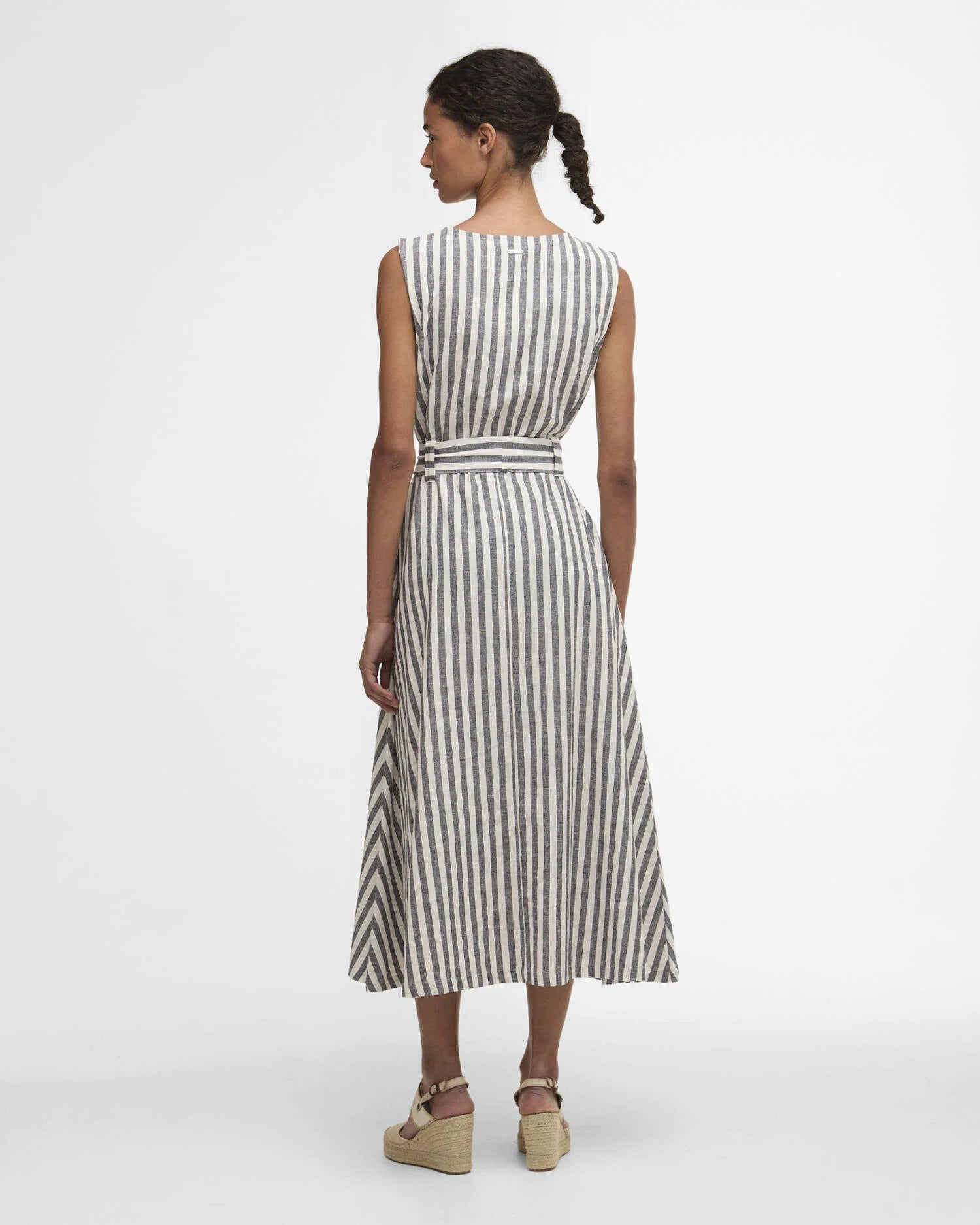 Young Ideas & Henmores - Inez Midi Dress - NY99 Dark Navy Stripe - 8