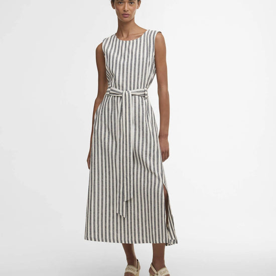 Young Ideas & Henmores - Inez Midi Dress - NY99 Dark Navy Stripe - 8