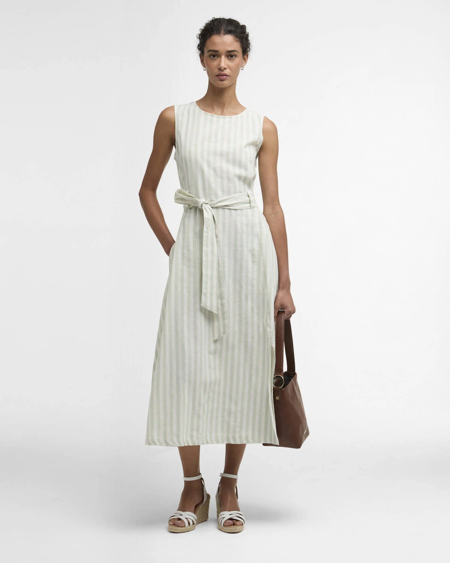 Young Ideas & Henmores - Inez Midi Dress - NY99 Dark Navy Stripe - 8