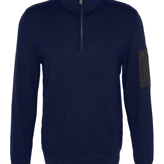 Young Ideas/Henmores - Blades Cotton Half Zip Jumper - NY71 Navy - M