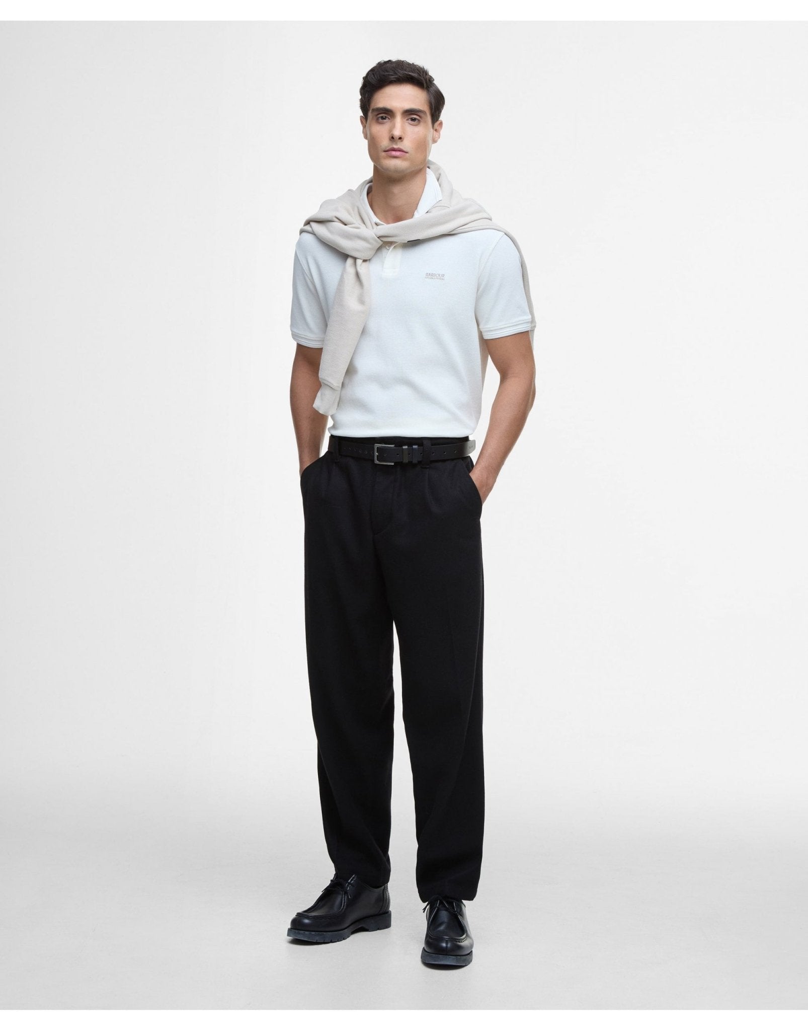 Young Ideas/Henmores - Charlie Textured Polo Shirt - WH32 Whisper White - M