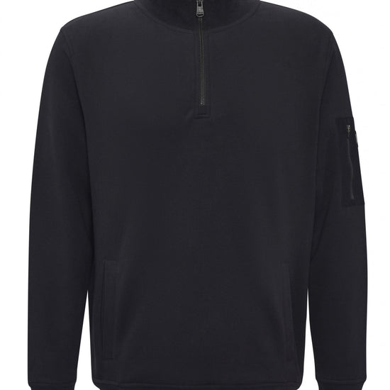 Young Ideas/Henmores - Ewan Half Zip Funnel Neck - BK11 Black - M