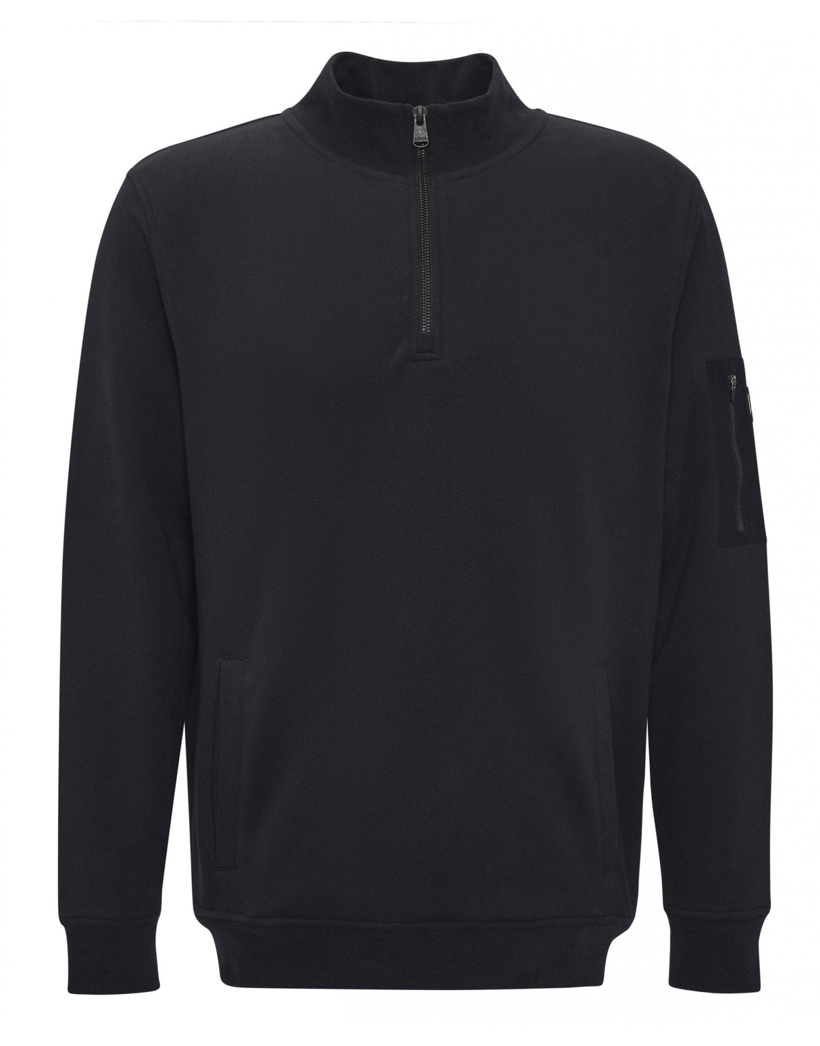 Young Ideas/Henmores - Ewan Half Zip Funnel Neck - BK11 Black - M