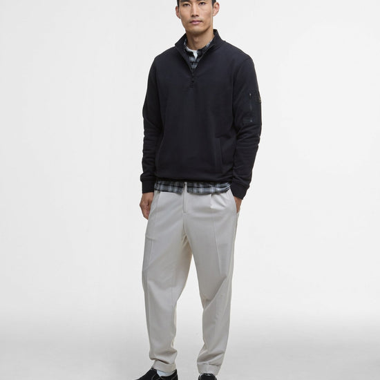 Young Ideas/Henmores - Ewan Half Zip Funnel Neck - BK11 Black - M