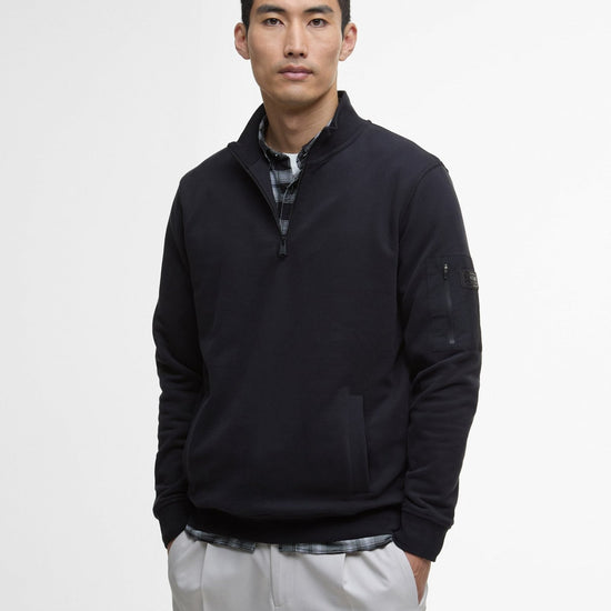 Young Ideas/Henmores - Ewan Half Zip Funnel Neck - BK11 Black - M