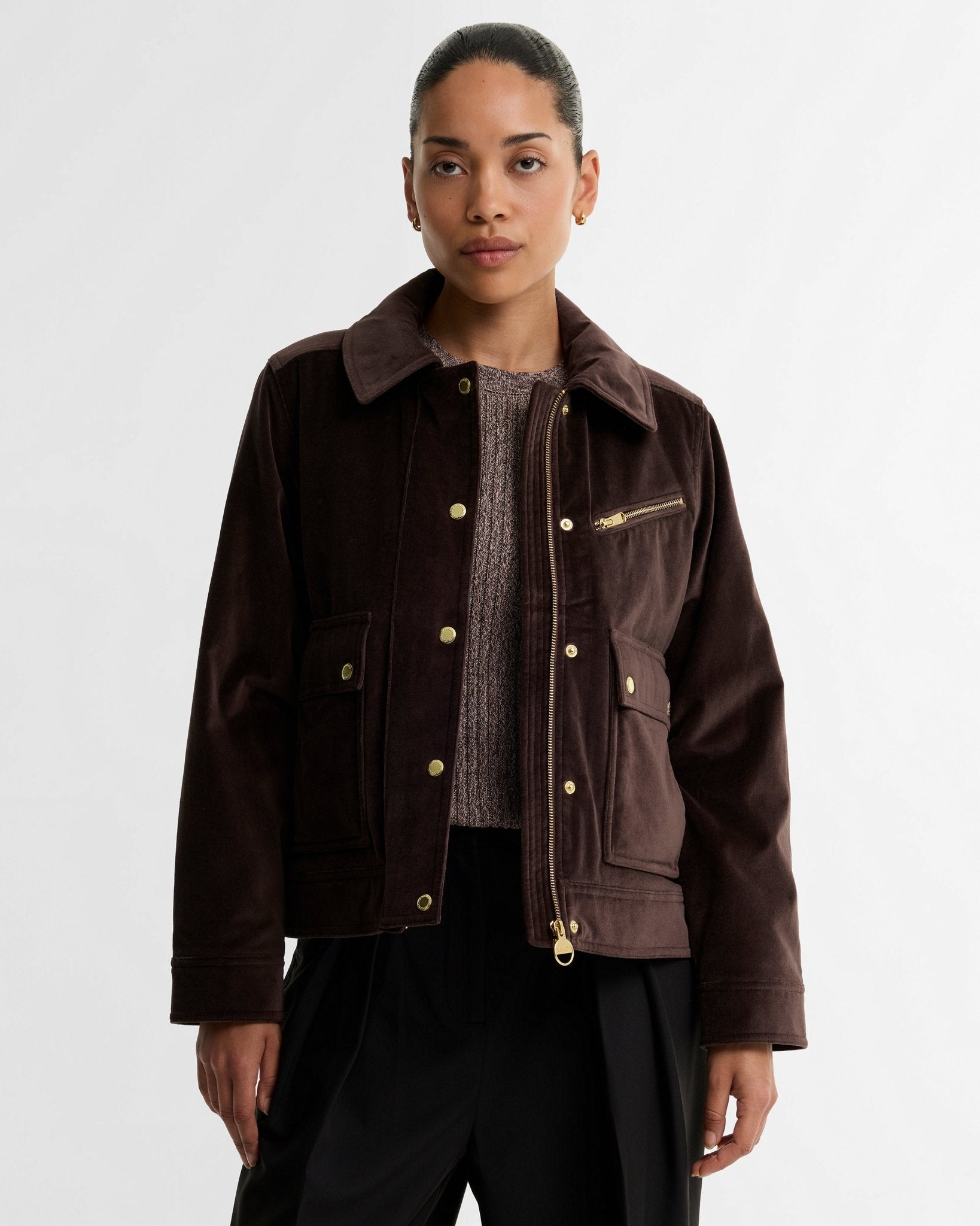 Young Ideas & Henmores -Hanson Velvet Casual Jacket -BR31 Truffle -8
