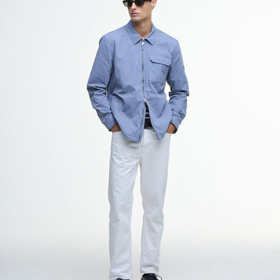 Young Ideas/Henmores - Maze Peached Overshirt - BL45 Washed Blue - M