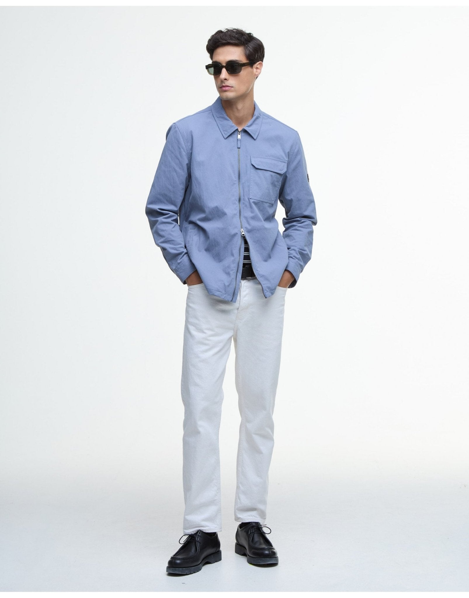 Young Ideas/Henmores - Maze Peached Overshirt - BL45 Washed Blue - M