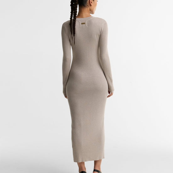 Young Ideas & Henmores -Molina Knitted Midi Dress -BR13 Nutmeg -8