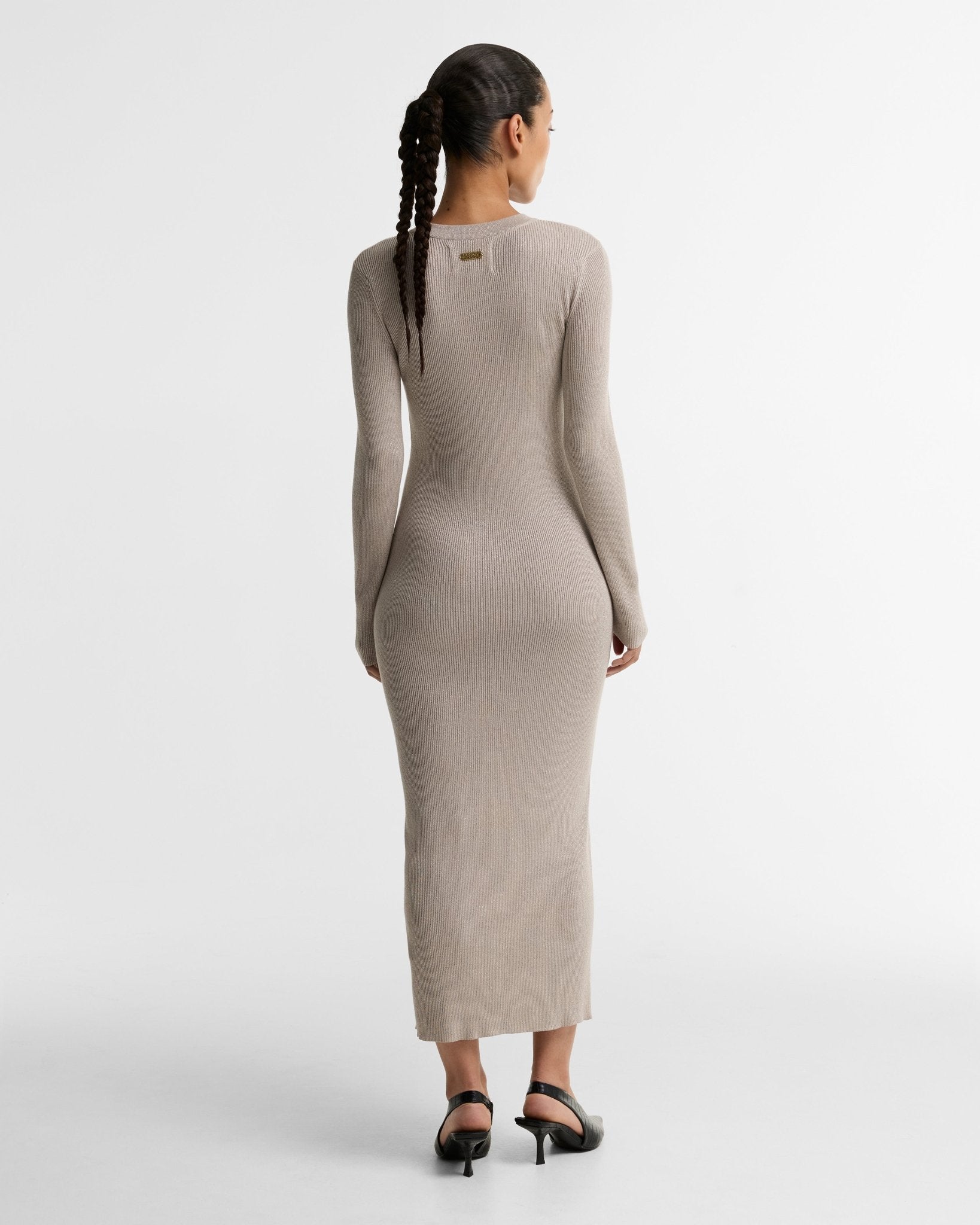 Young Ideas & Henmores -Molina Knitted Midi Dress -BR13 Nutmeg -8