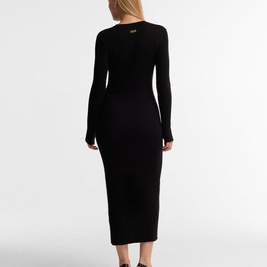 Young Ideas & Henmores -Molina Knitted Midi Dress -BK11 Black -8