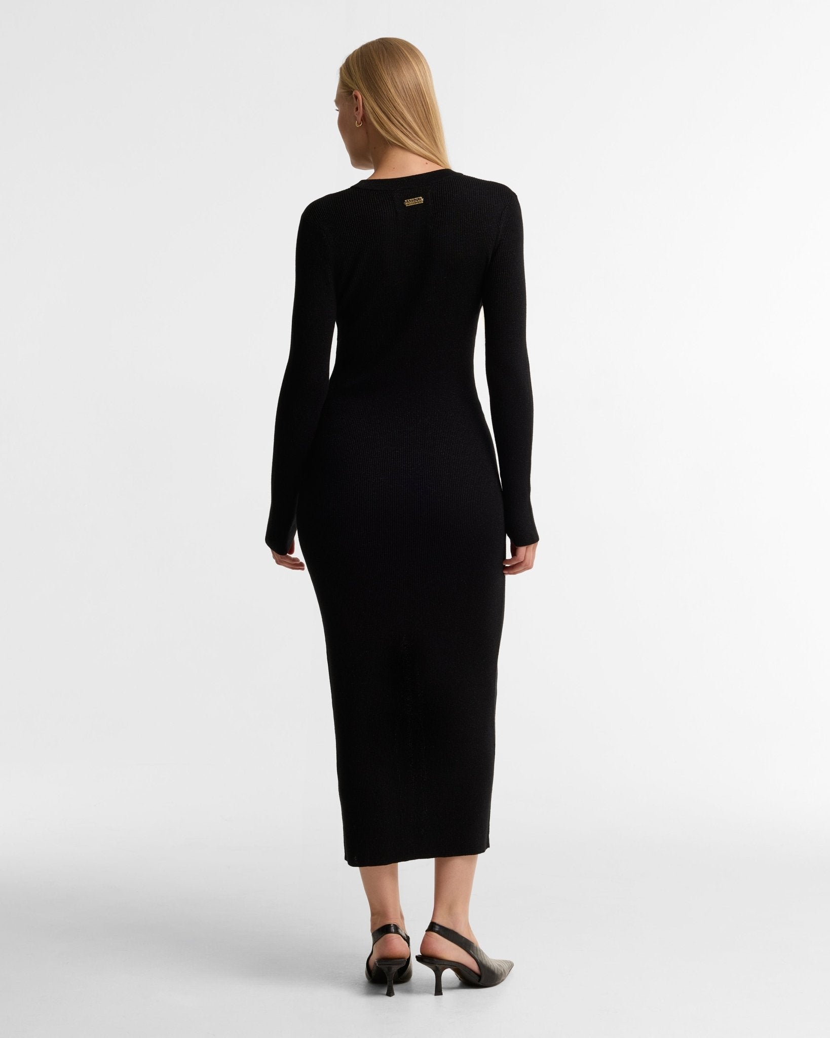 Young Ideas & Henmores -Molina Knitted Midi Dress -BK11 Black -8