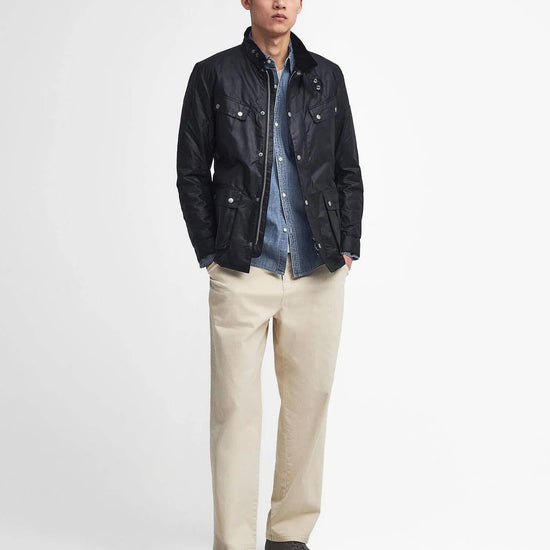 Young Ideas & Henmores -Tourer Duke Wax Jacket -BK11 Black -S