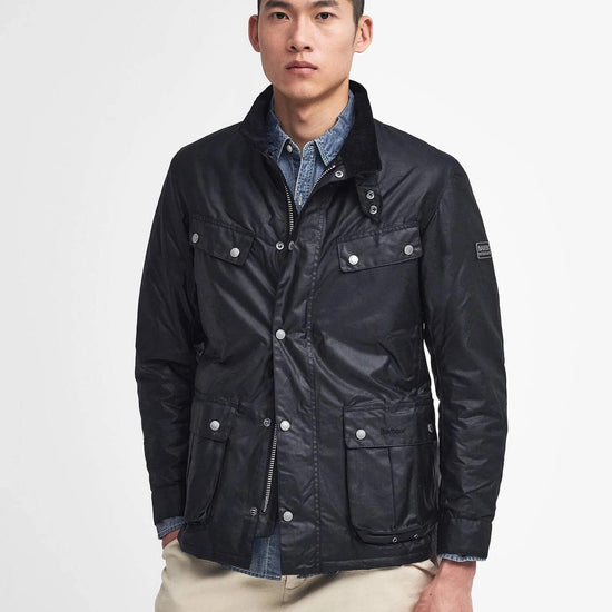 Young Ideas & Henmores -Tourer Duke Wax Jacket -BK11 Black -S