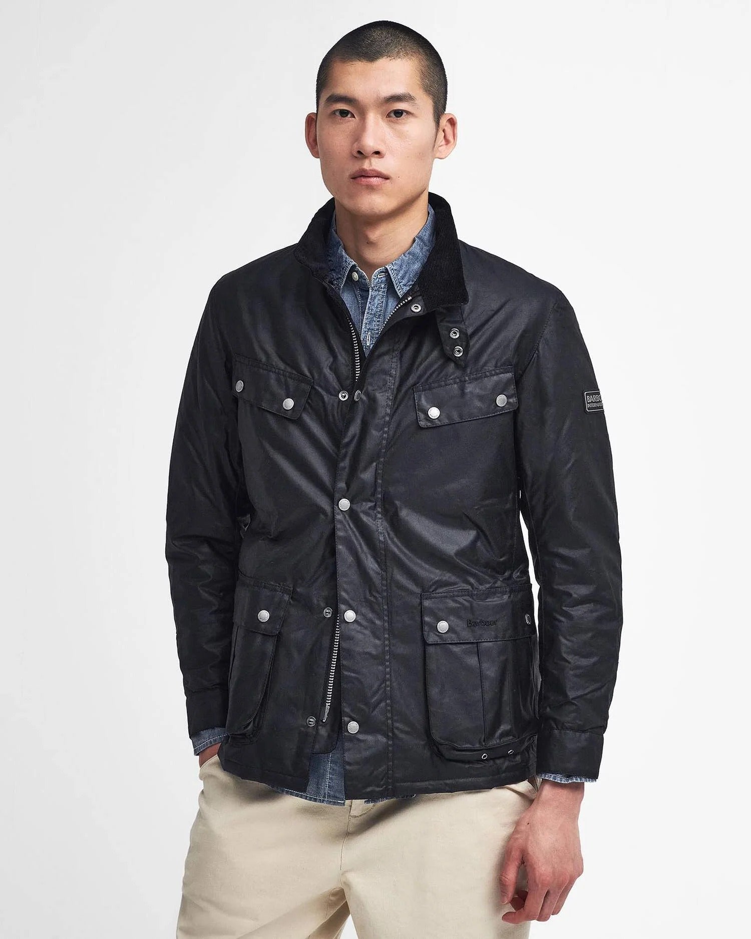 Young Ideas & Henmores -Tourer Duke Wax Jacket -BK11 Black -S