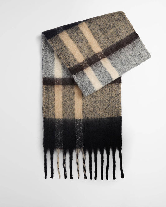 Young Ideas & Henmores -Isla Tartan Boucle Scarf -TN39 Birchwood Dress Tartan -OS