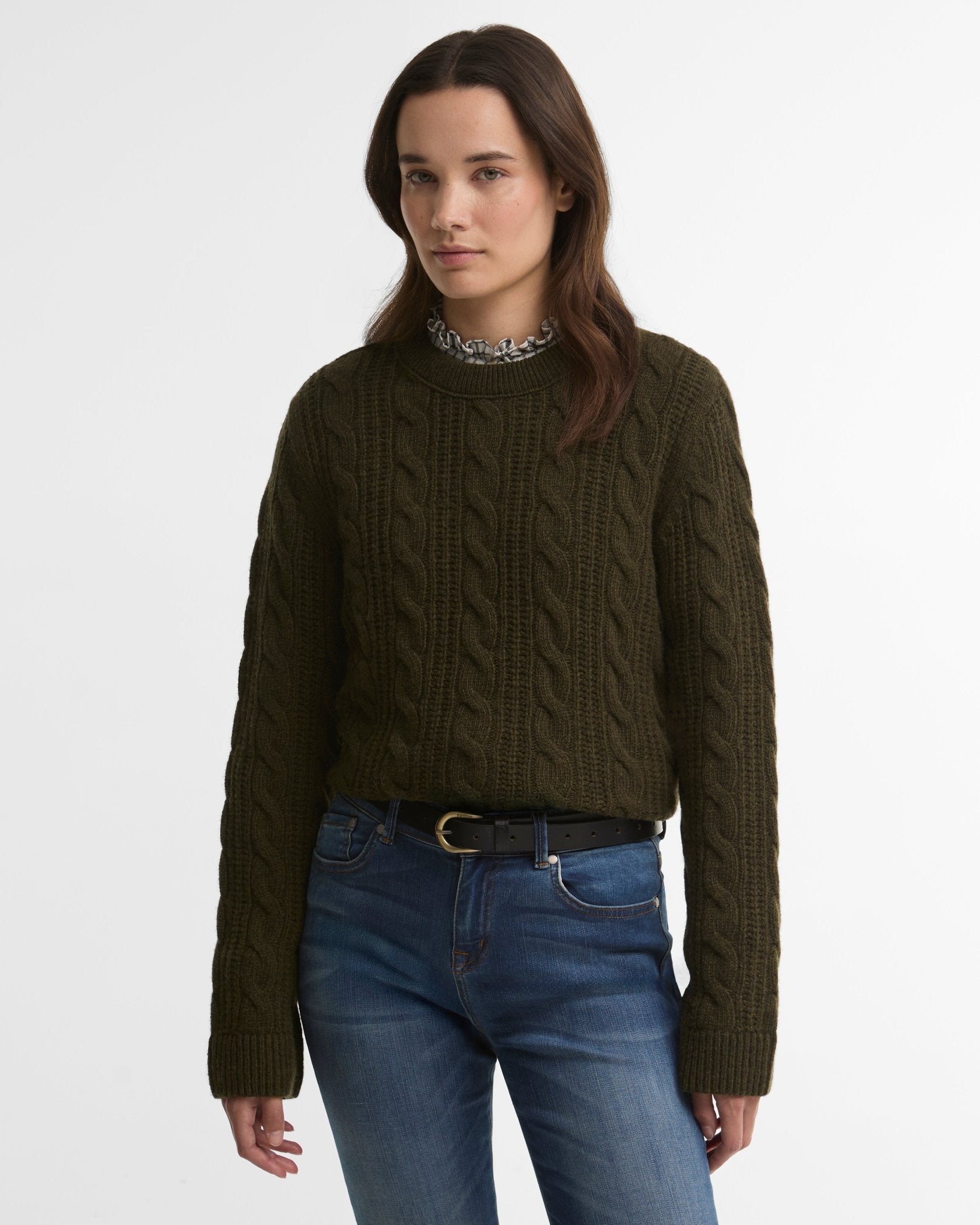 Young Ideas & Henmores -Joan Knitted Jumper -OL71 Olive -8